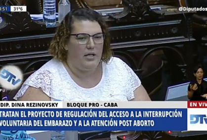 Dina Rezinovsky, la diputada que habló de sacar a Dios de la Constitución: "La marea verde es un charquito"